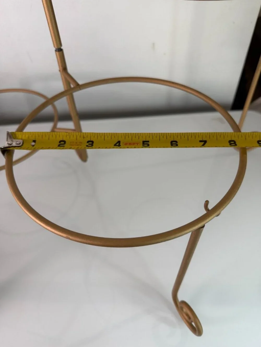 Vintage MCM Moveable Gold Metal 4 Stack Tier Plate Serving Stand Plant Holder - Picture 8 of 9